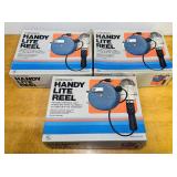 3 NOS Cordomatic Handy Lite Reel Shop Lights