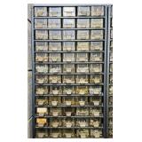 60 Drawer Metal Bin full of Nuts and Bolts