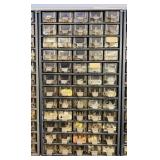 60 Drawer Metal Bin full of Washers, Caps, Clips,