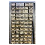 60 Drawer Metal Bin full of Nuts and Bolts