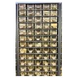 60 Drawer Metal Bin full of Nuts and Bolts