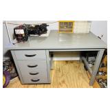 Nice Metal Desk, Matches Cabinets, 4 Drawers