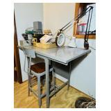 Metal Tilting Drafting Table with Chair