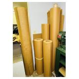 7 Rolls of Thick Brown Paper, 1 Roll of plastic