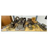 Shelf Full of Metal Shop Machine pieces,
