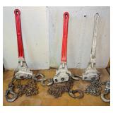 3 Aluminum Coffing Hoists, 3/4 Ton