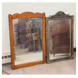 2 Mirrors, 1 Antique with Ornate Frame and