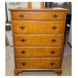 5 Drawer Solid Maple Highboy Dresser, 35' w x 20'