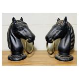 2 Cast Iron Horse head Pole Toppers, 9.5' h