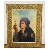Antique Painting on Canvas, Neat Frame,
