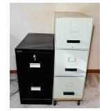 2 File Cabinets, black cabinet has key