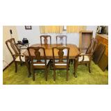 1979 Pennsylvania House Oak Dining Table, 6 Chairs