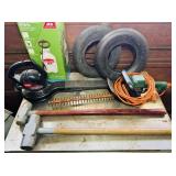 2 Good 8' Tires, Sprayer, Blower, Hedge Trimmer,