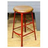 Nice Metal Shop Stool with wooden Seat