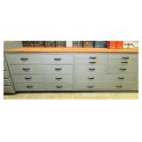 Metal Cabinets with 16 Drawers, 2 Pieces