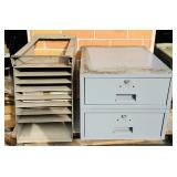 2 Drawer Cabinet by Lyon, Sandpaper Rack
