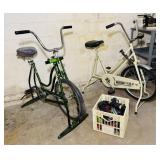 2 Exercise Bikes and Crate of free weights