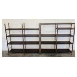 2 Vtg Metal Adjustable Shelves