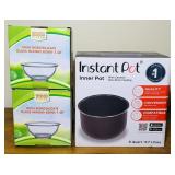 New Instant Pit 6 Quart Inner Pot, 2 New Glass