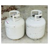 2 Propane Tanks, 20lb, 1 is empty, 1 is 3/4 empty