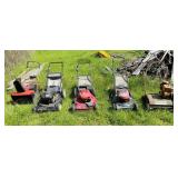 3 Lawn Mowers, Thatcher, Snowblower