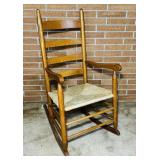 Antique Ladder Back Rocking Chair, Good Condition
