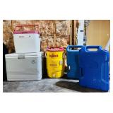 Igloo 12v Cooler, 2 Igloo 6 gallon Water Jugs,