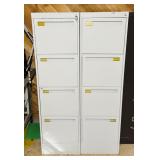 2 File Cabinets, 4 Drawers, key works on both