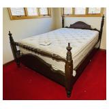 Queen Size Wooden Bed with Stearns and Foster