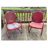 2 Vtg Metal Outdoor Chairs