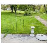 Concrete Bird Bath, Shepard Hooks