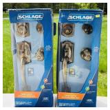 2 New Schlage Solid Brass Front Entry Door Knobs