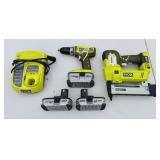 Ryobi One, Drill, Stapler, Charger