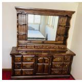 Big Wooden Dresser, Heavy Duty, 11 Drawers,