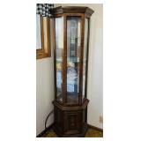 Lighted Cabinets with Mirrors and Glass Shelves,