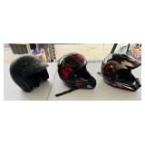 3 Motorcycle Helmets, Youth M, Youth S/M, M