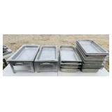 Stainless Steel 12"x20" Pans with 2 Stands, 23
