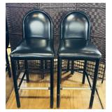 2 Padded Bar Stools with Backs, Seat is 30" h