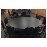 6ft Round Black Top Table
