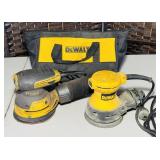 2 DeWalt Random Orbit Palm Sanders with Bag