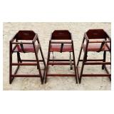 3 Wooden Restaurant High Chairs