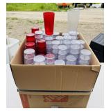 Carlisle 6" Red Cups, 6.5" Clear Cups, 39 red,