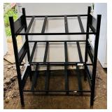 Metal Rack, angled shelves, 27"x17"x34"h
