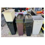 5 Restaurant Grade Garbage Cans, 2 Lids