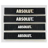 4 Absolut Vodka Bar Mats, 20.5" long