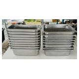 Stainless Steel Pans, (9) 6"x12", (8) 10"x12"