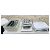 Big Aluminum pans with lids, 18"x26" Trays,