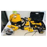 Dewalt Tools, (4) 18v XRP Batteries, 1 XR, Vacuum