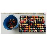 Billiard Pool Balls, 4 Trays, plus half bucket