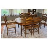 Stickley Cherry Table w/ 6  Ladder Back Chairs